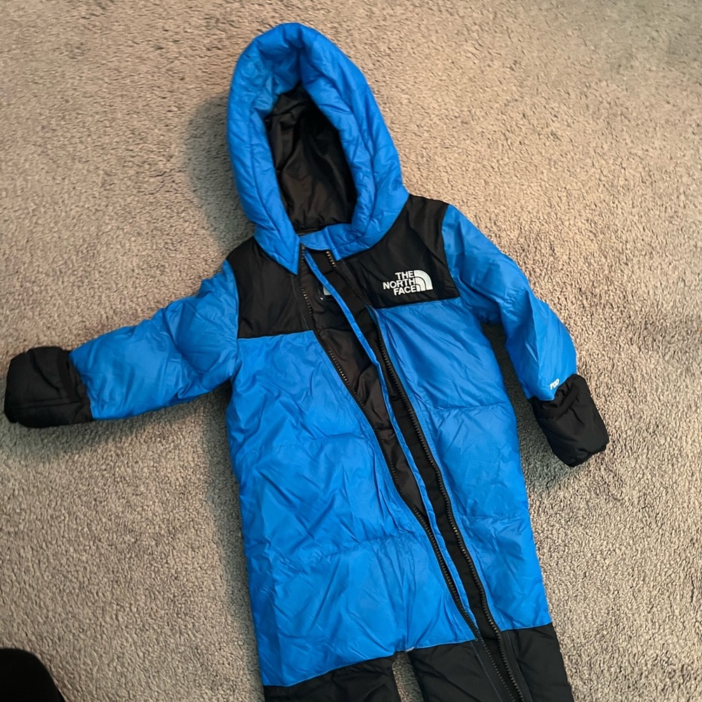 North Face snowsuit, blue and black, 18-24 months
